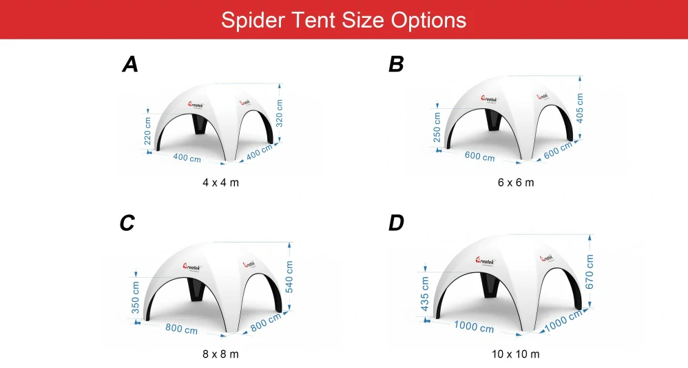 Pneumatický nafukovací X2 reklamný stan 6 x 6 m