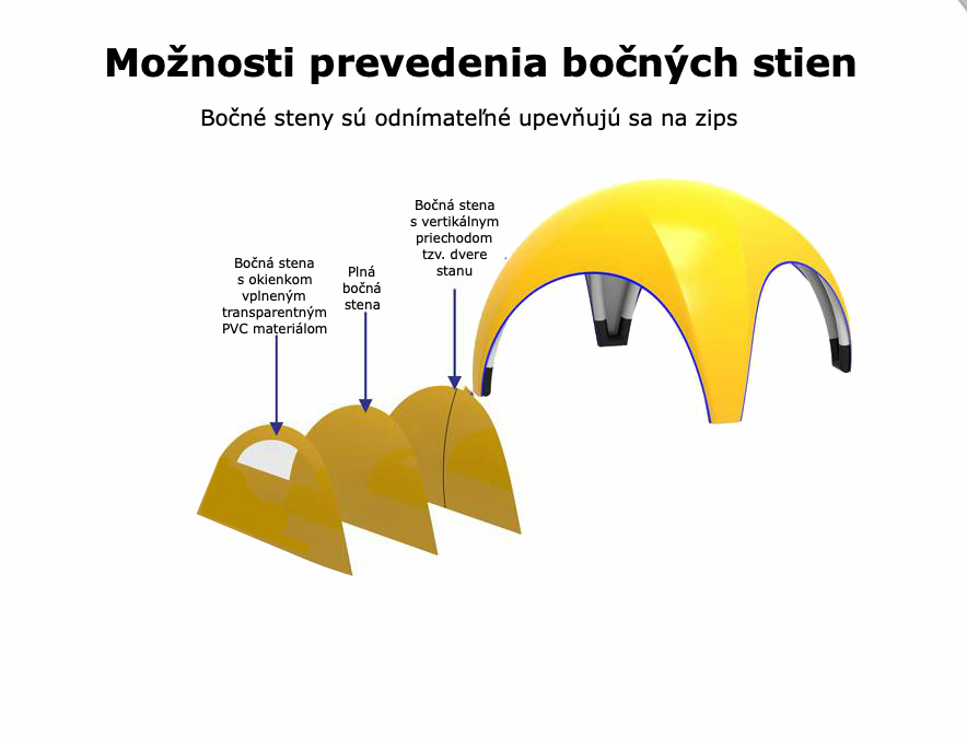 Pneumatický nafukovací X2 reklamný stan 8 x 8 m